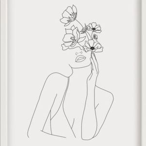 Nadja line art woman with flowers